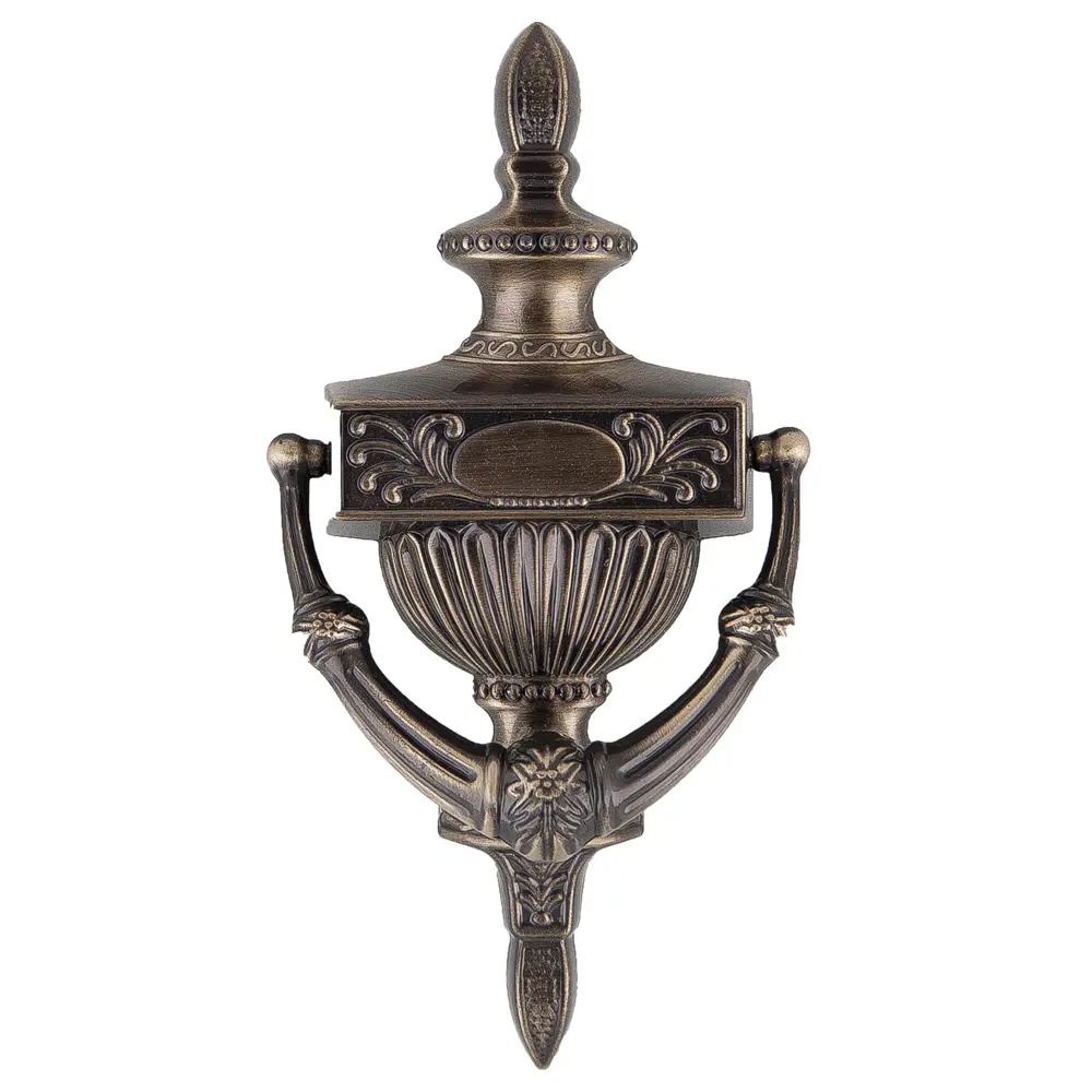 Молоток дверной Euro Кнокер D-02, ЦАМ, цвет античная бронза STLM-2128237