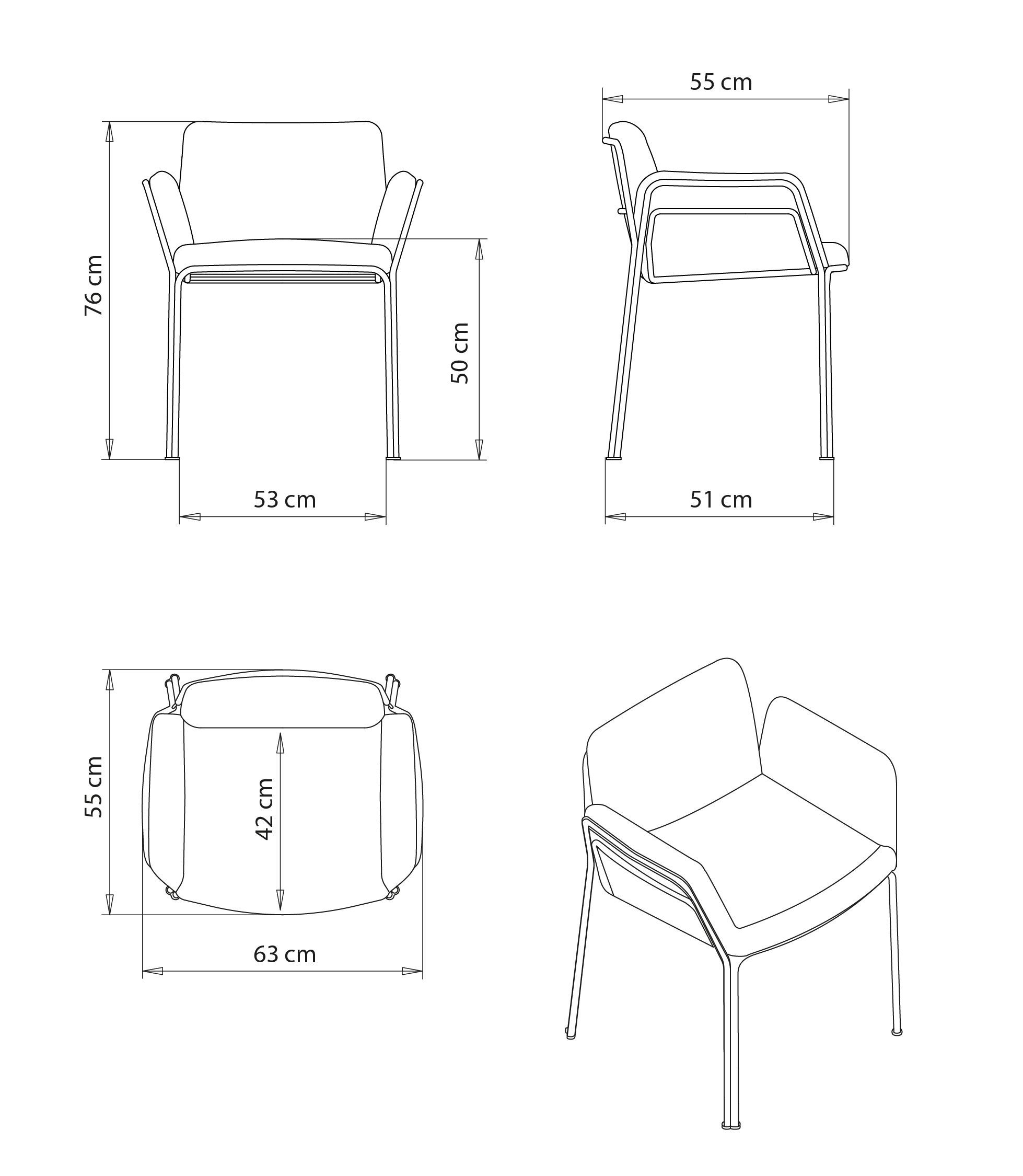 Мягкий тканевый стул с подлокотниками Et al Ari ARCH-00119802 - Вид №7