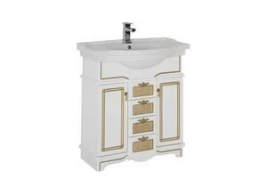 Тумба под раковину Aquanet Луис 80 белый/золото