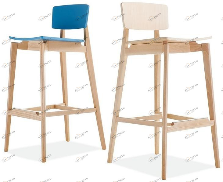 Sedex Высокий табурет из бука со спинкой Fifty 8201