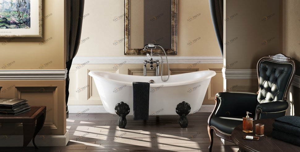 Ванна акриловая Bateau двусторонняя с ножками L1B Bateau Burlington T10F, L1B