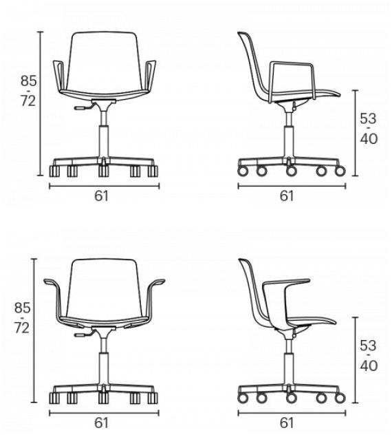 ENEA Офисный стул из ткани с 5 спицами и подлокотниками Lottus sun-id-1397454 - Вид №6