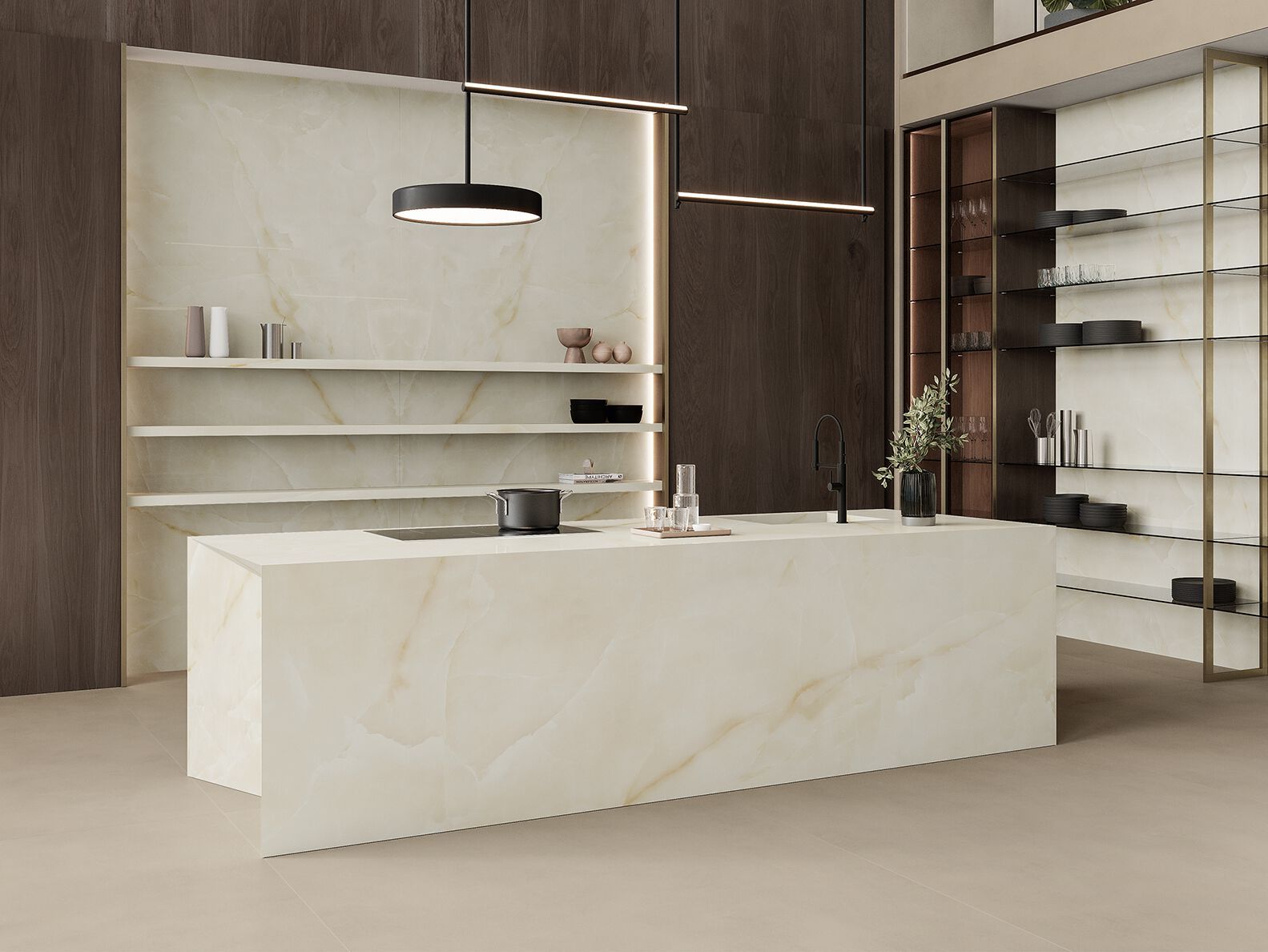 Керамогранит с мраморным эффектом Atlas Plan ONYX WHITE ARCH-00107041