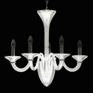 Люстра дизайнерская Index белая, хром White Lady SP5 IDEAL LUX ДИЗАЙНЕРСКИЕ, WHITE LADY BIANCO 057452 Белый