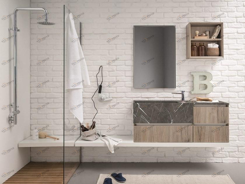 Birex Тумба под умывальник, лакированная, с зеркалом 45 sun-id-1454535