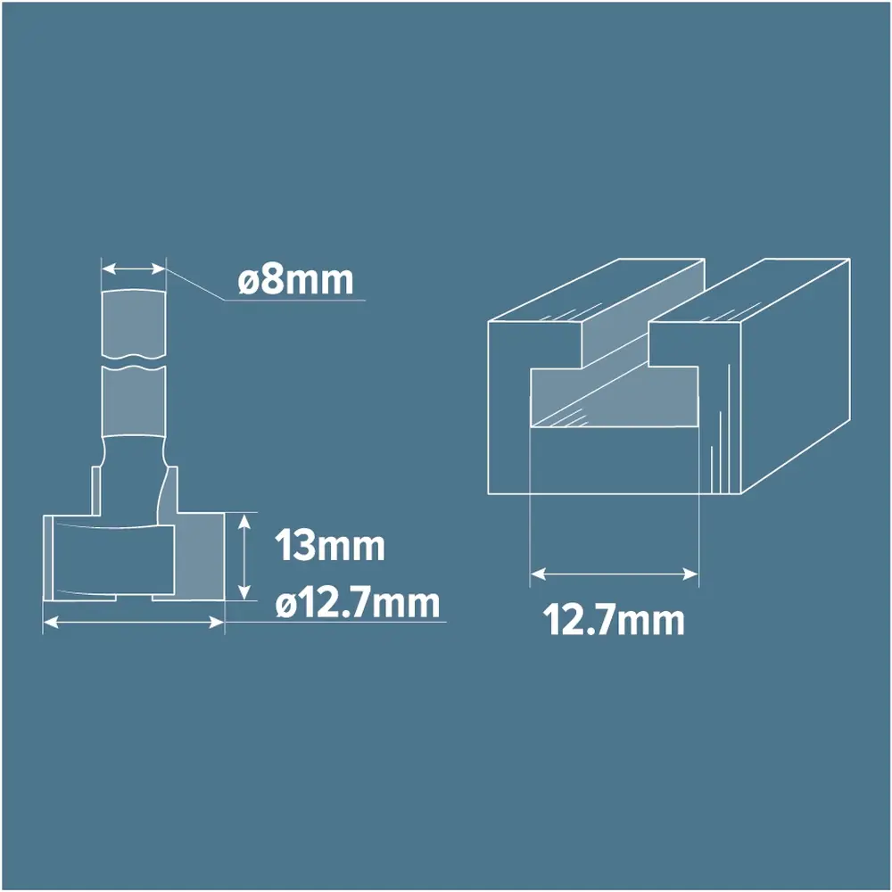 Фреза пазовая Т-образная Brigadier, D12.7 мм STLM-2139510 - Вид №3