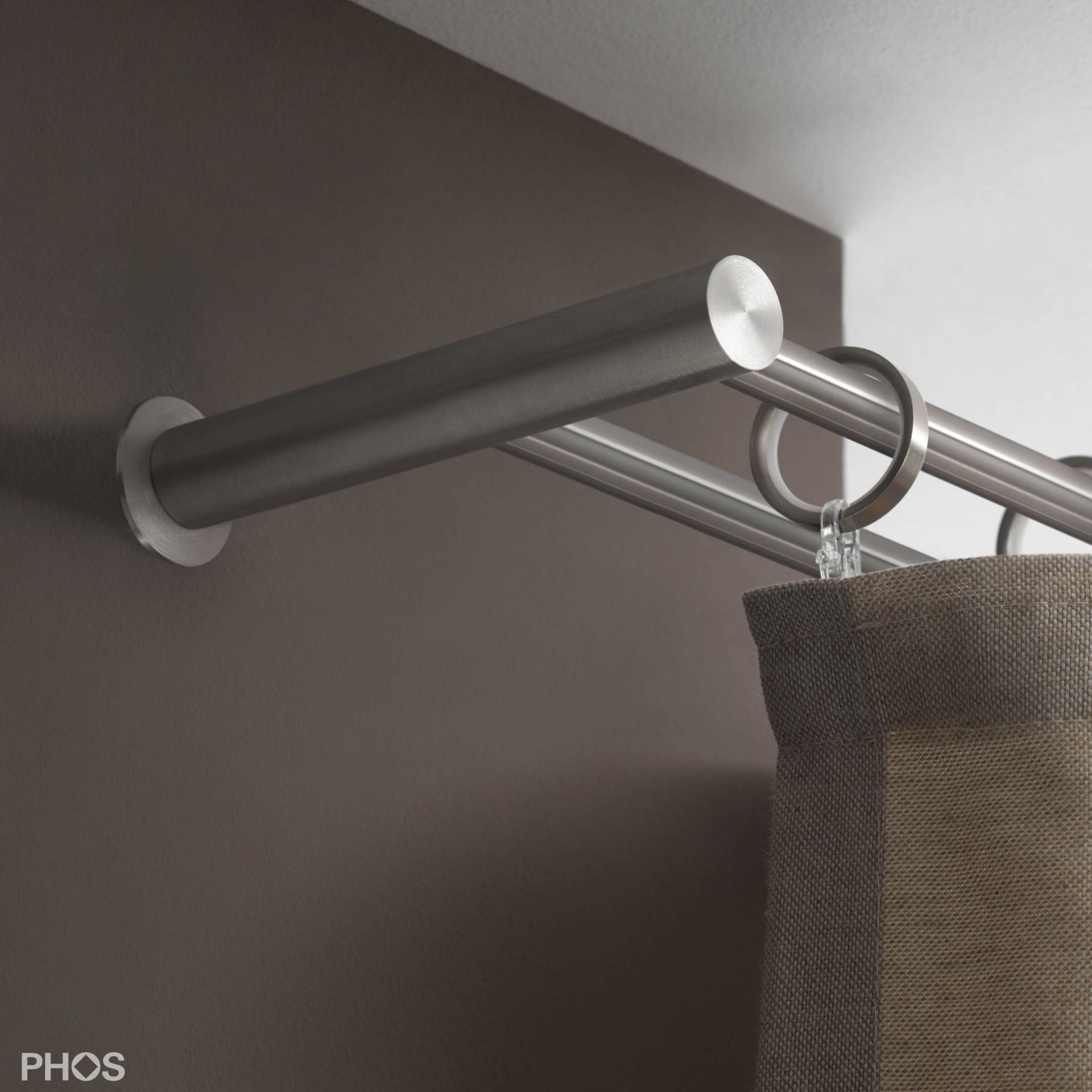 VS20-140ED2000 Комплект карнизов: двуствольный 200 см с 2 концевыми кронштейнами PHOS 