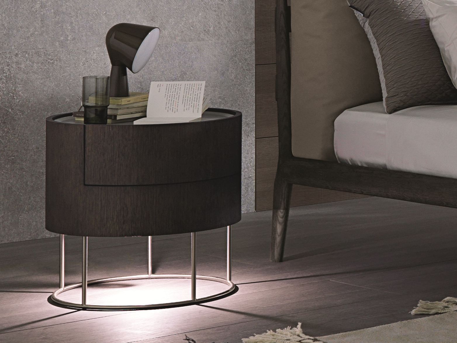 Круглая тумбочка из дуба с освещением с ящиками MisuraEmme SHANGHAI ARCH-00073843 - Вид №3