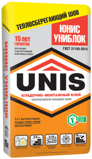 Клей кладочно монтажный Юнис Униблок 25кг Unis 521 - Вид №1
