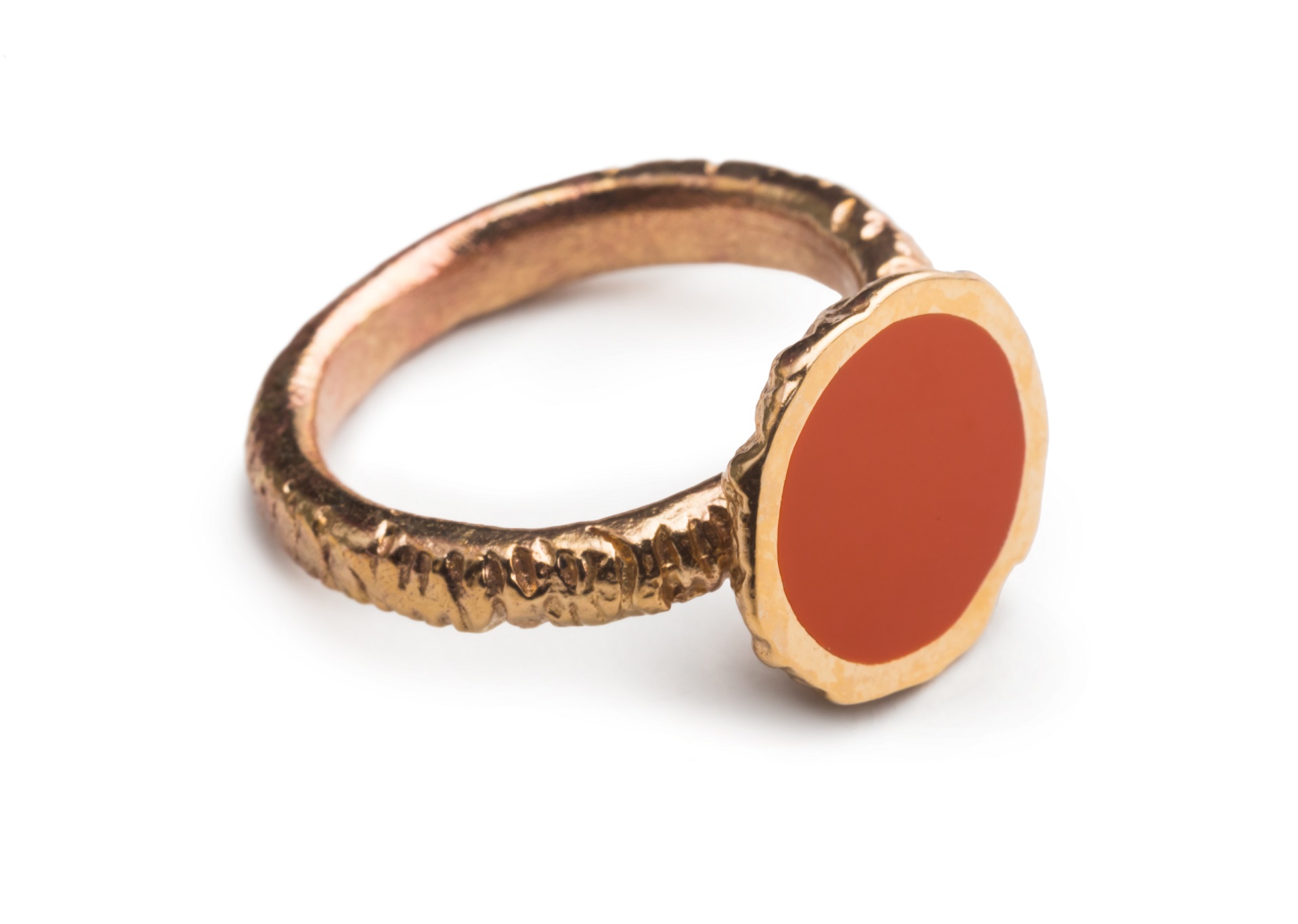 EB121 Кольцо, темно-оранжевый, бронза, эмаль ELENA BERTELLOTTI Santreyd 