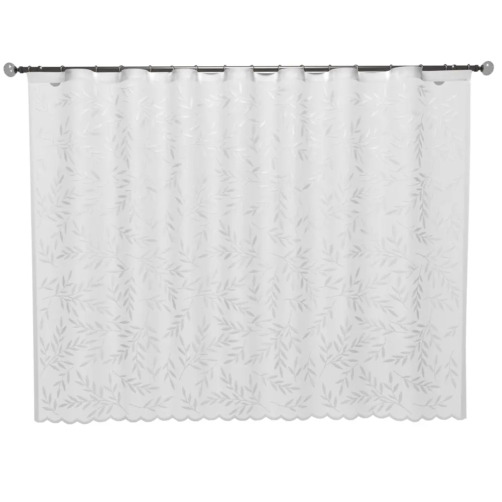 Тюль жаккардовый с растительным рисунком 160×250 см белый 89433387 Santreyd STLM-1583897