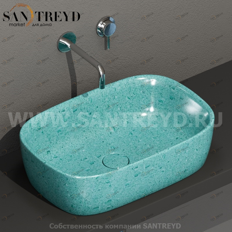 GE044GT Накладная раковина на столешницу  прямоугольная Ceramica Globo GENESIS