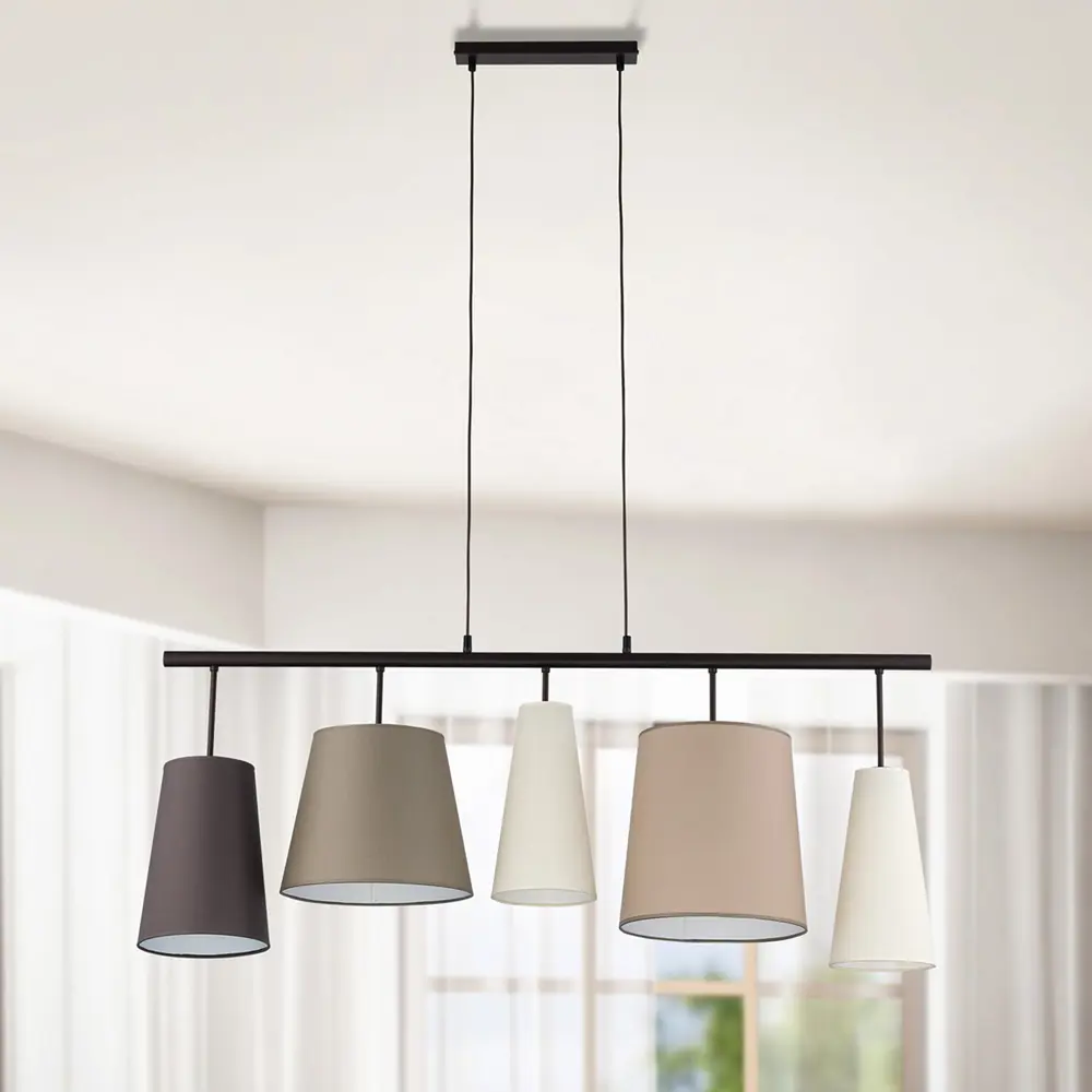 Светильник подвесной Eurosvet Pedro 1908, 5 ламп, 24 м², цвет коричневый/белый TK Lighting STLM-2191982 - Вид №1