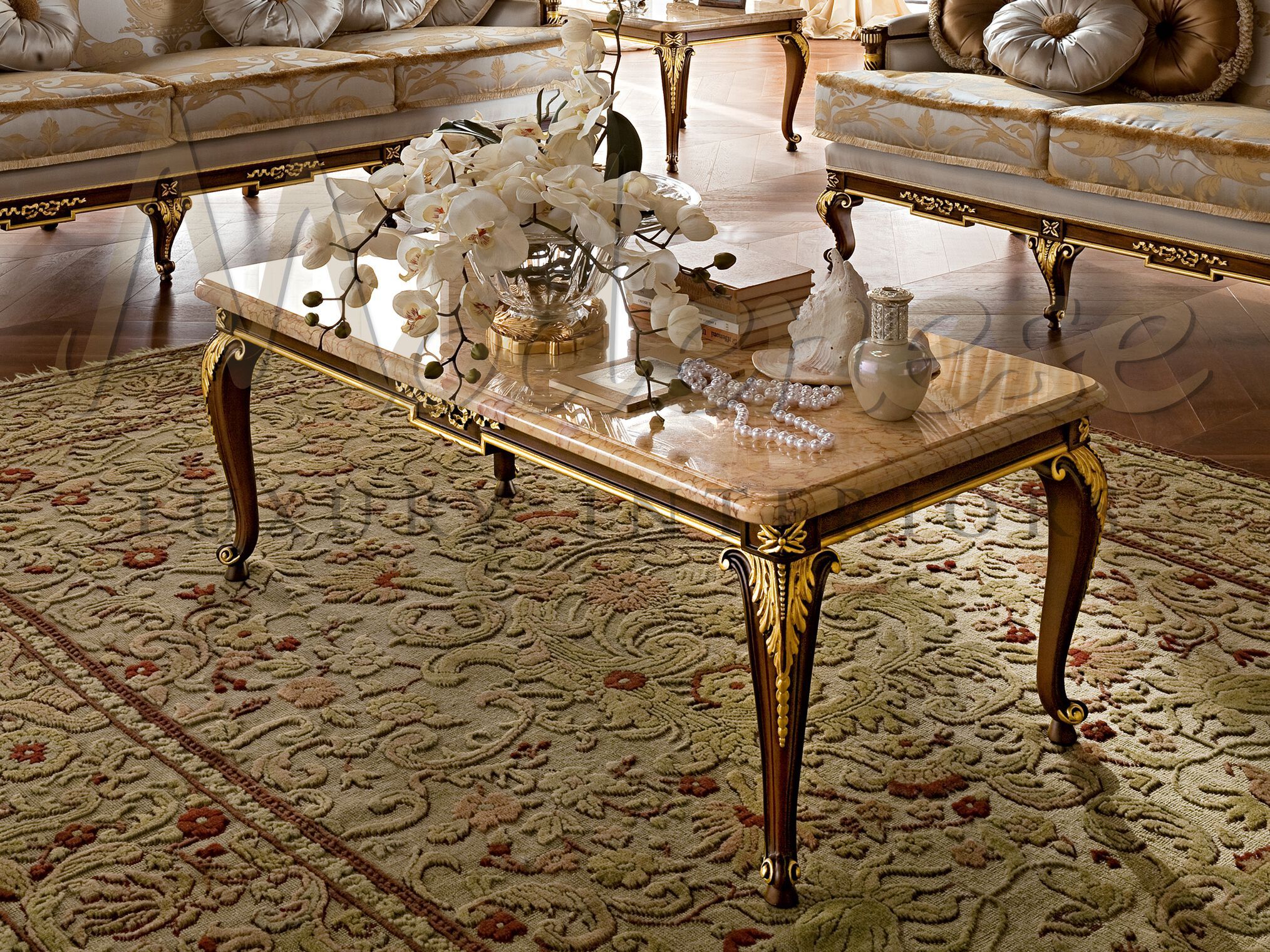 Прямоугольный низкий журнальный столик Modenese Luxury Interiors Royal ARCH-00036619