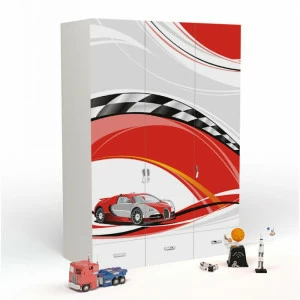 Шкаф ABC-KING 3х дверный La-Man красная,