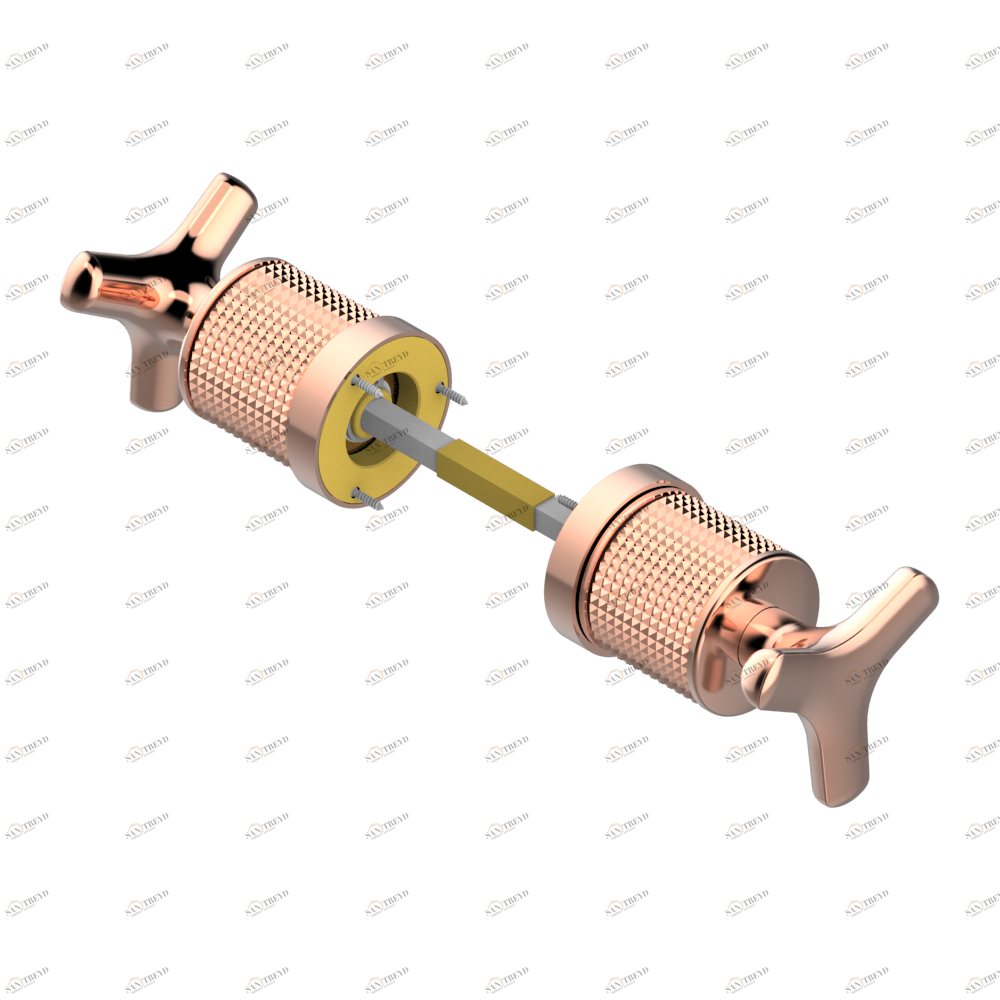G9C-638 Ручка дверная двухсторонняя - 7 мм стержень Thg-paris System métal diamant Розовое золото G9C-638 CAT.F