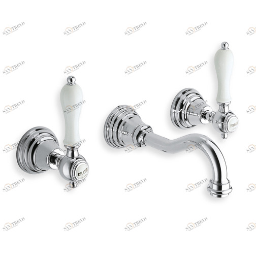 CRICL242 Смеситель для раковины настенный REGULAR внешние части для CRICS233 (боковые регуляторы) - CRICS234 (правая сторона) со сливом Up & Down 1 "1/4 Cristina Rubinetterie 