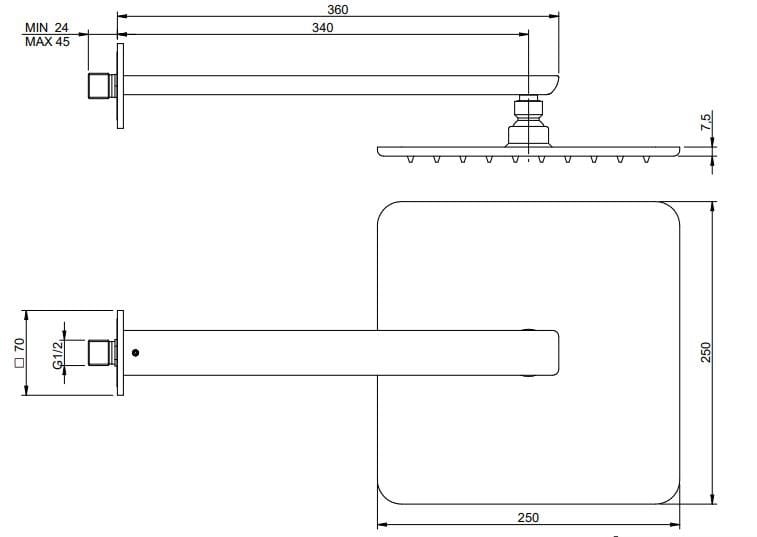 Набор для душа с одной ручкой из латуни с ручным душем Rubinetterie Treemme Hask ARCH-00064983 - Вид №4