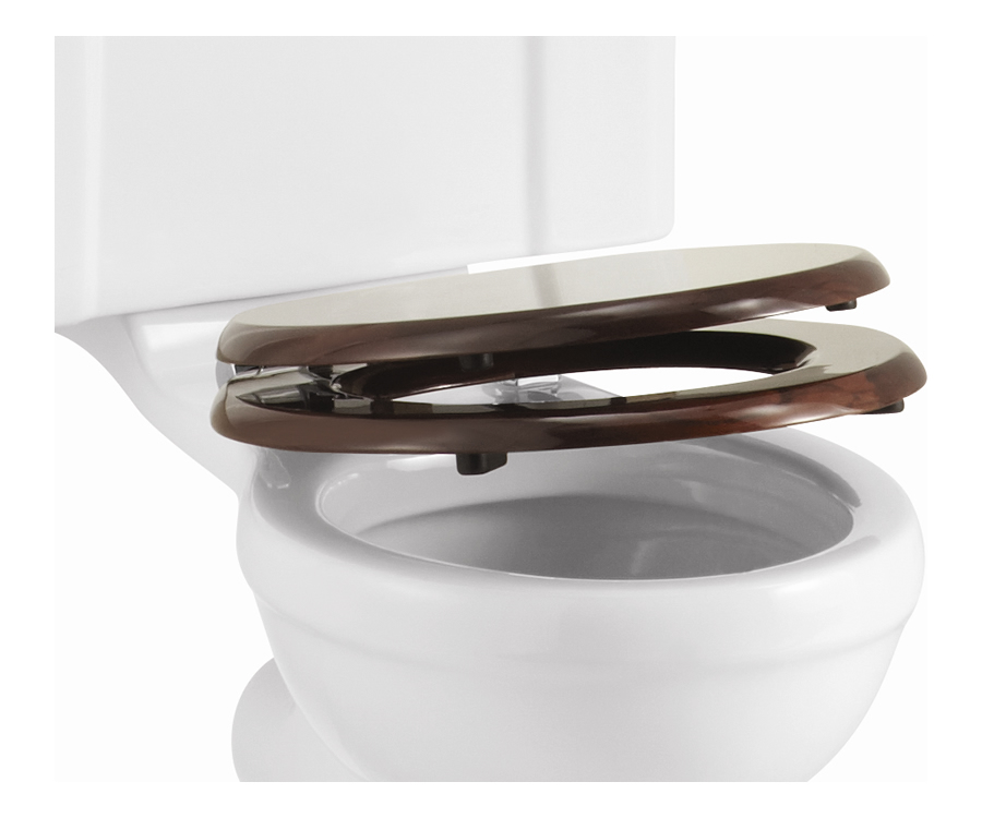 Burlington Сиденье Soft Close из красного дерева с никелевыми ручками S17 ARCA51 NKL 