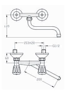 142-0005-00 Смеситель Mofem Metal Santreyd - Вид №1