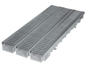 3-канальный модульный гаражный комплект из полипропилена с оцинкованными решетками и головками