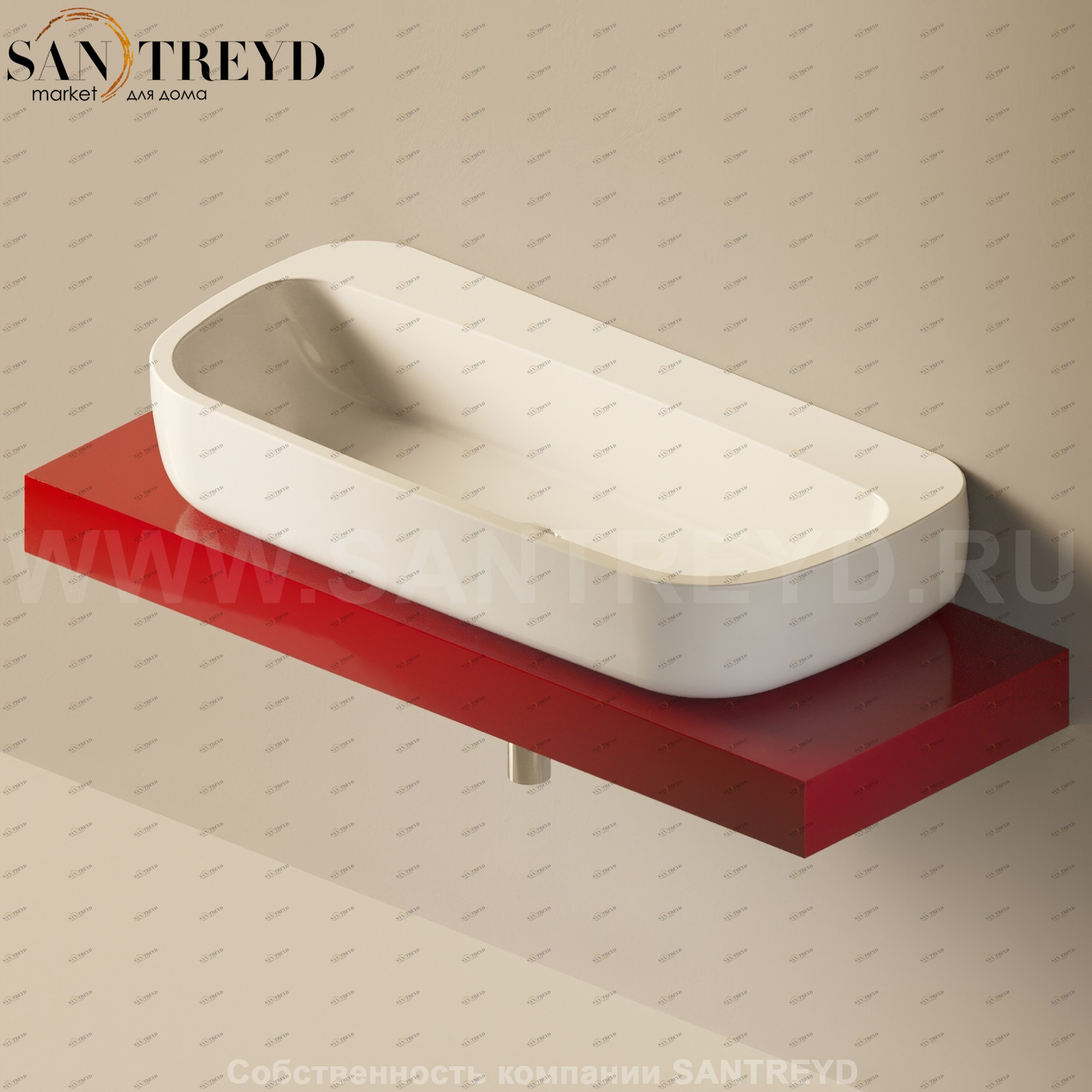 Flaminia FORTY6 Столешница от 120 до 250 см красная F6MN100.3011 Ceramica Flaminia F6MN1003011