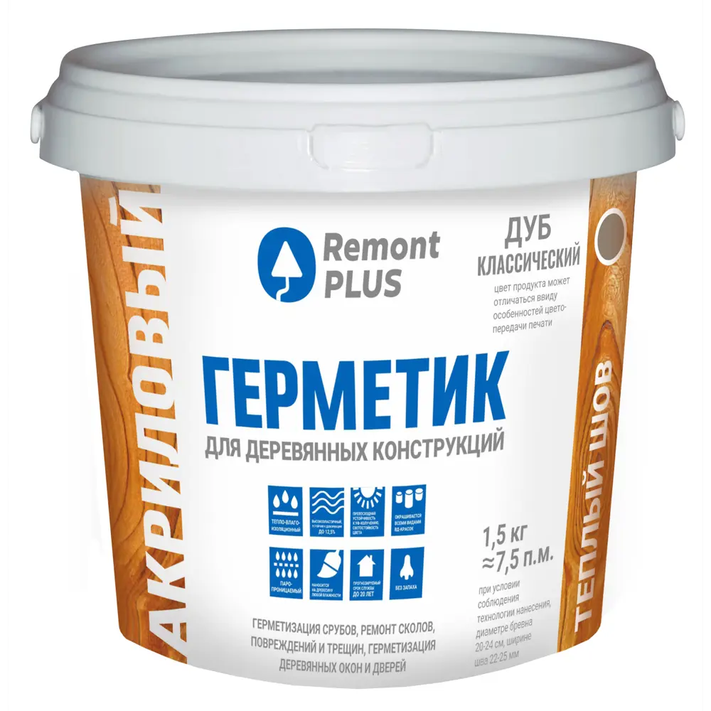 REMONT PLUS Герметик для дерева классический дуб 900 мл 84534358