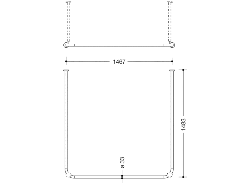 801.34.320 Карниз HEWI Serie 477/801  - Вид №1