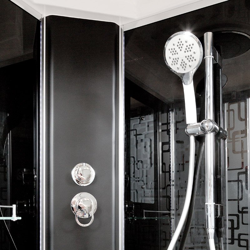 V1215 Душевая кабина DETO Серия V BМ1590 стандартная BLACK - Вид №4