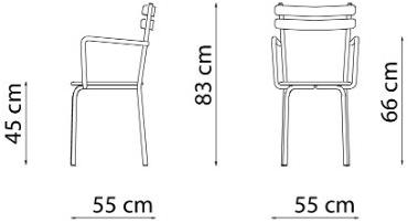 Vermobil Металлический садовый стул с подлокотниками Grace Gr300 - Вид №6
