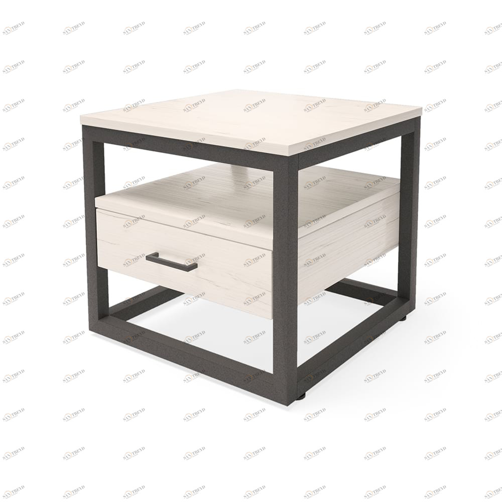 Тумбочка прикроватная с выдвижным ящиком Neo Loft MILLWOOD TWINKLE 134468 Белый;черный 