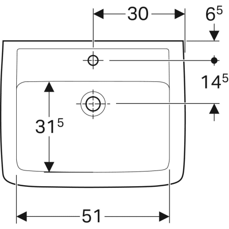 222255000 Раковина Geberit Renova Plan Geberit  - Вид №9