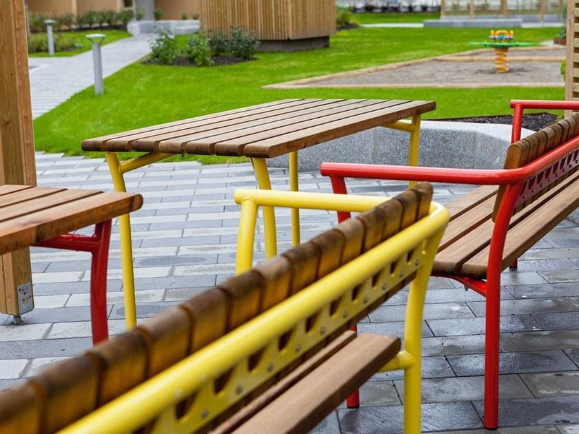 VESTRE Прямоугольный стол для общественных мест из стали и дерева Parc sun-id-1404950 - Вид №4