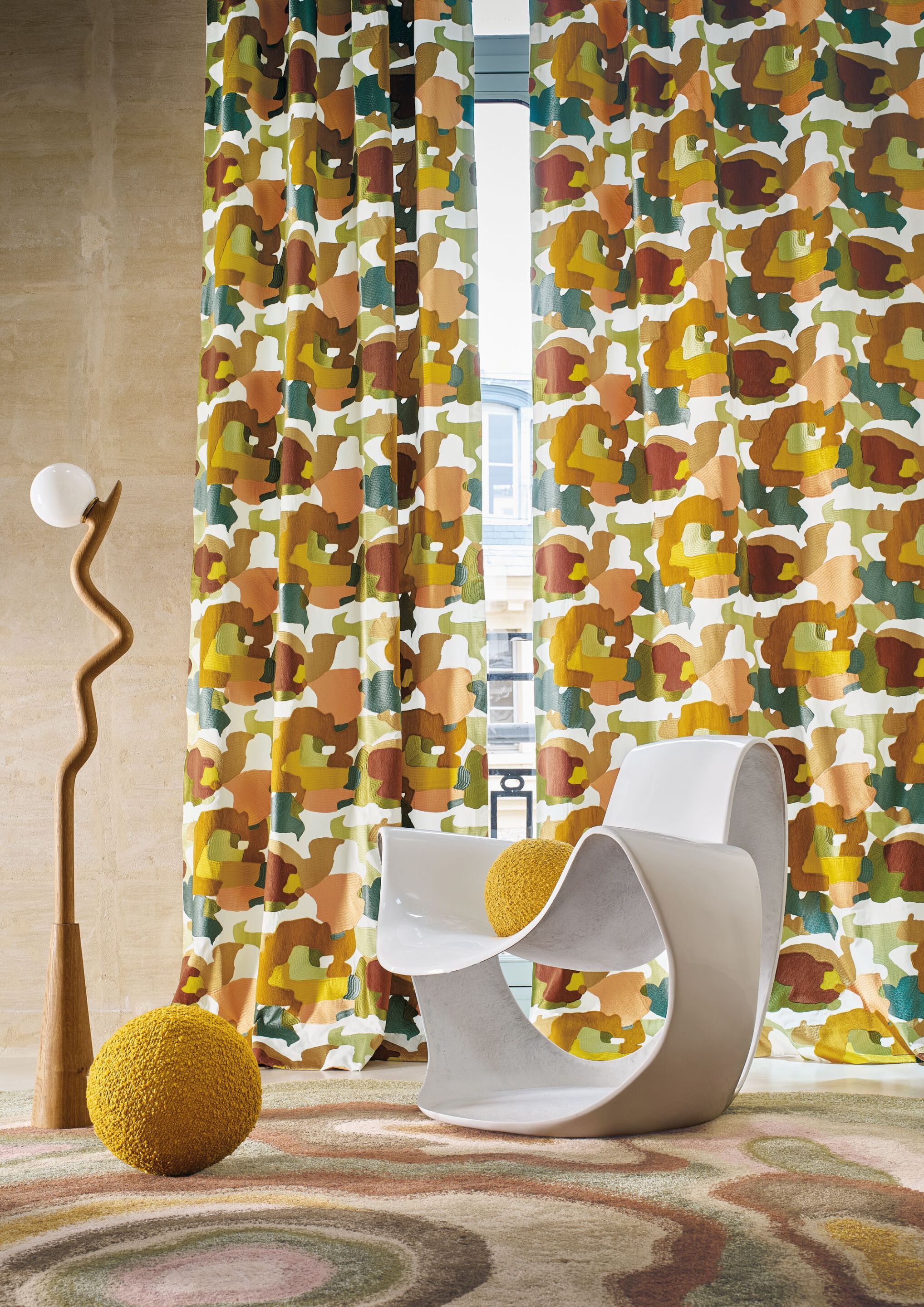 Многоцветная хлопковая вышитая ткань Casamance Parade ARCH-00090781 - Вид №4