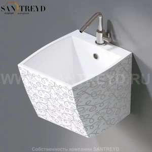 L253.400P Подвесная раковина настенная овальная A. e T. Italia SQUARE белая