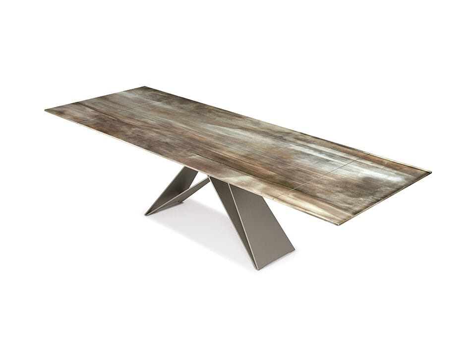 Прямоугольный выдвижной стол из стали и хрусталя Cattelan italia Premier ARCH-00064003