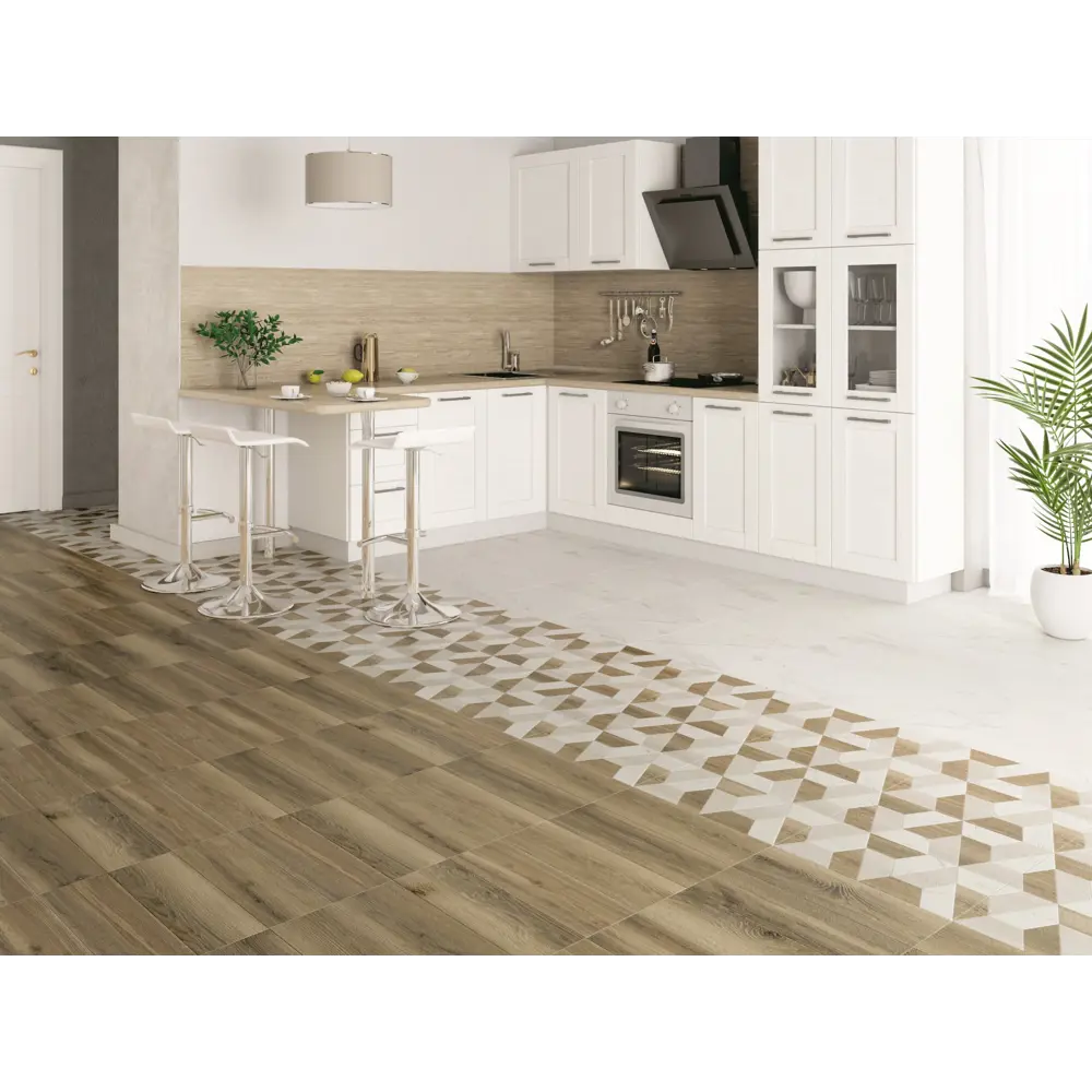 Керамогранит Классик «Вуд» 45х45см 1.42 м² цвет коричневый/белый LB CERAMICS STLM-2107104 - Вид №5