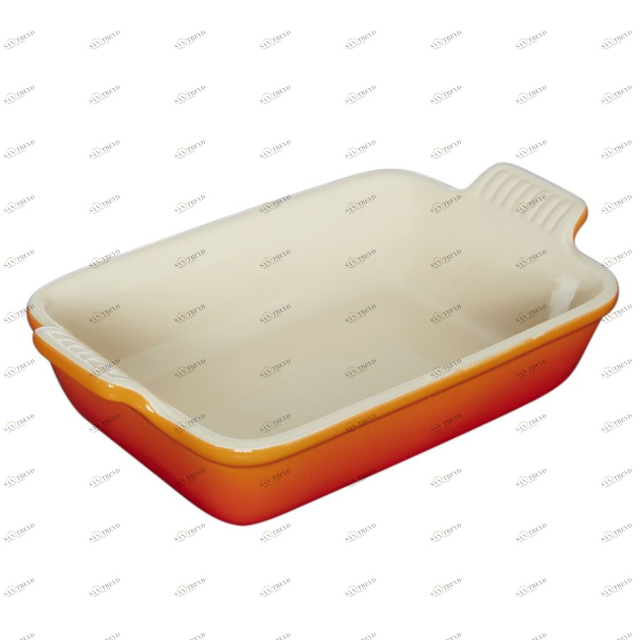 Блюдо прямоугольное Le Creuset, каменная керамика, 24х19 см, оранжевое 91004719090100