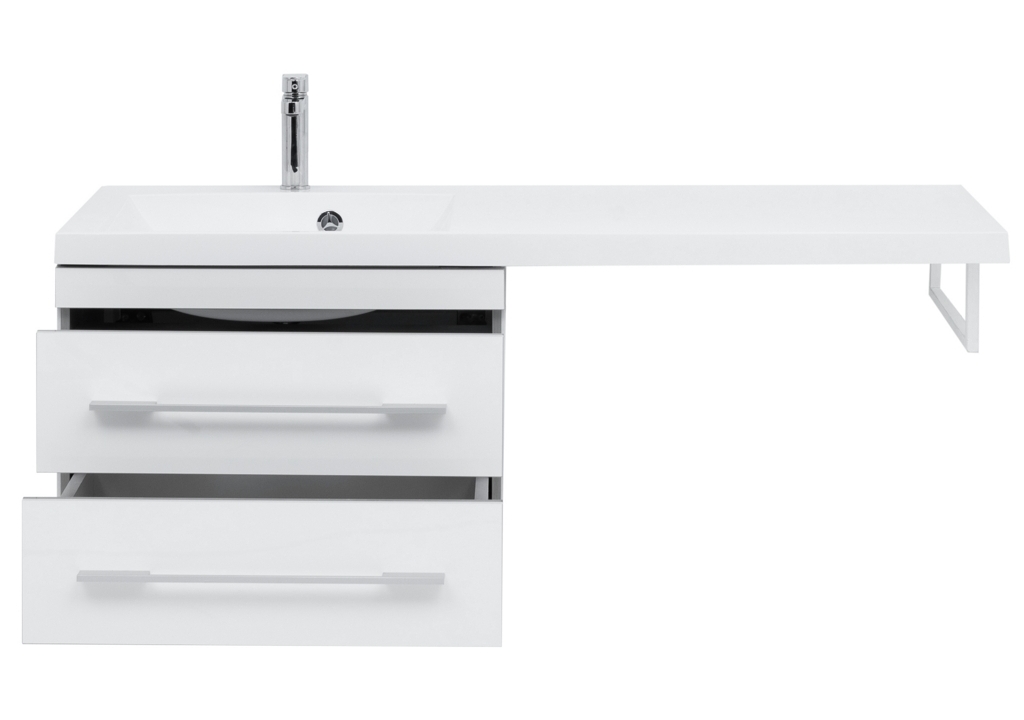 Тумба с раковиной Aquanet Верона 120 L белый (подвесная, 2 ящика) 0017666700239565 - Вид №13