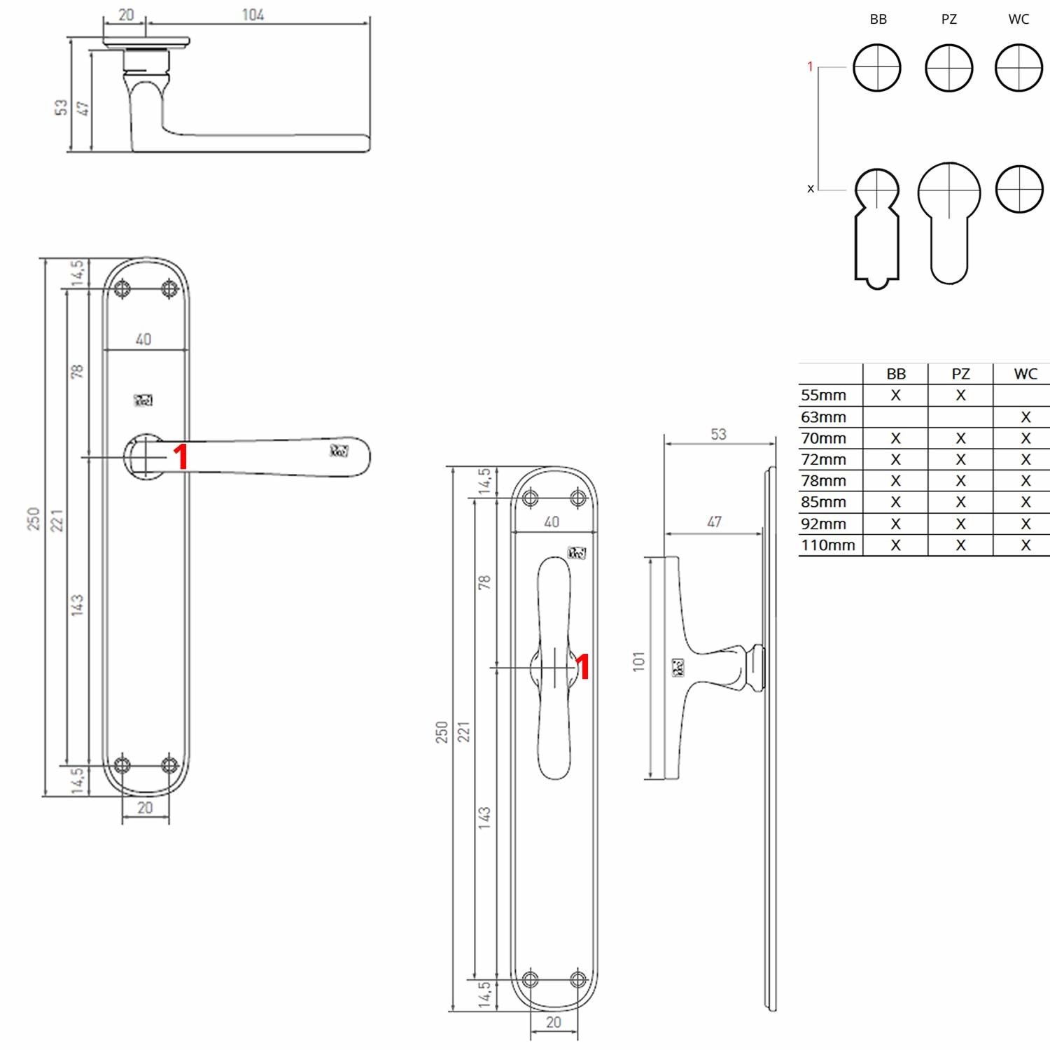 Бронзовая ручка на пластине Dauby Pure® ARCH-00063704 - Вид №2