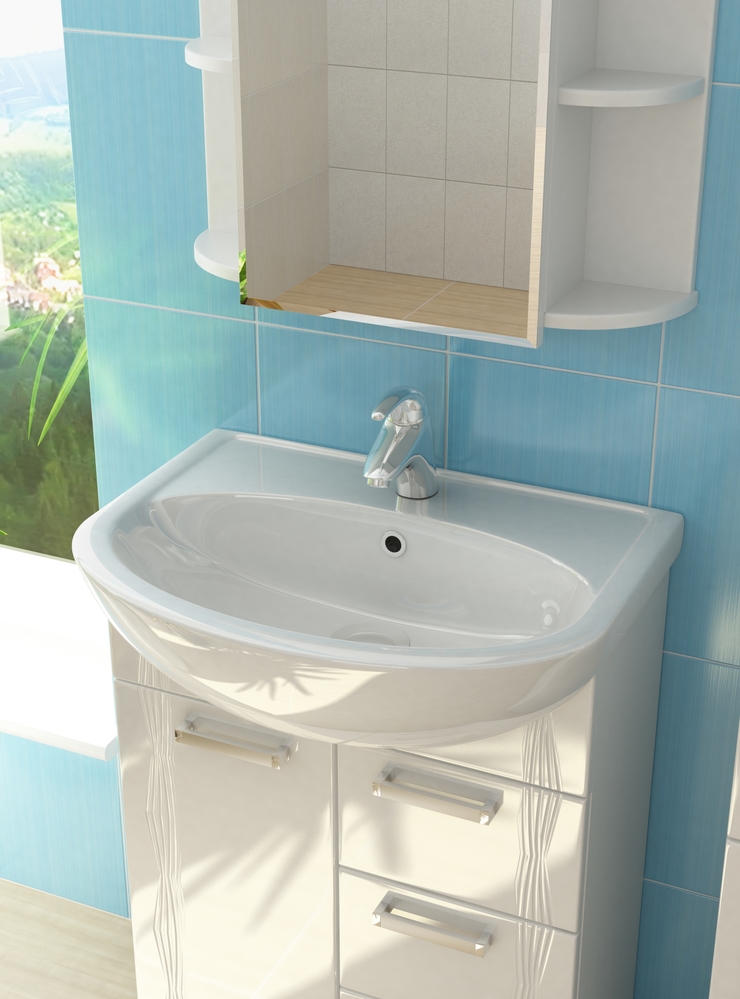 Тумба с раковиной Atlantic-3 600 (Уют)600⨉300⨉830 мм белый Santreyd sun-id-665192 - Вид №2