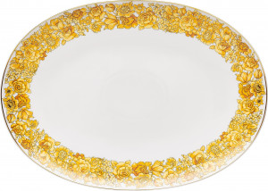 10649012 Rosenthal Versace Блюдо овальное Rosenthal Versace Медуза Рапсодия 38см, фарфор Фарфор