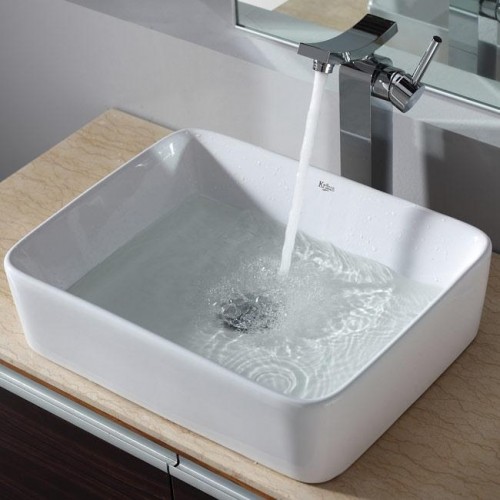 KCV121-KEF14300CH Накладная раковина на столешницу  прямоугольная Krausru  - Вид №5