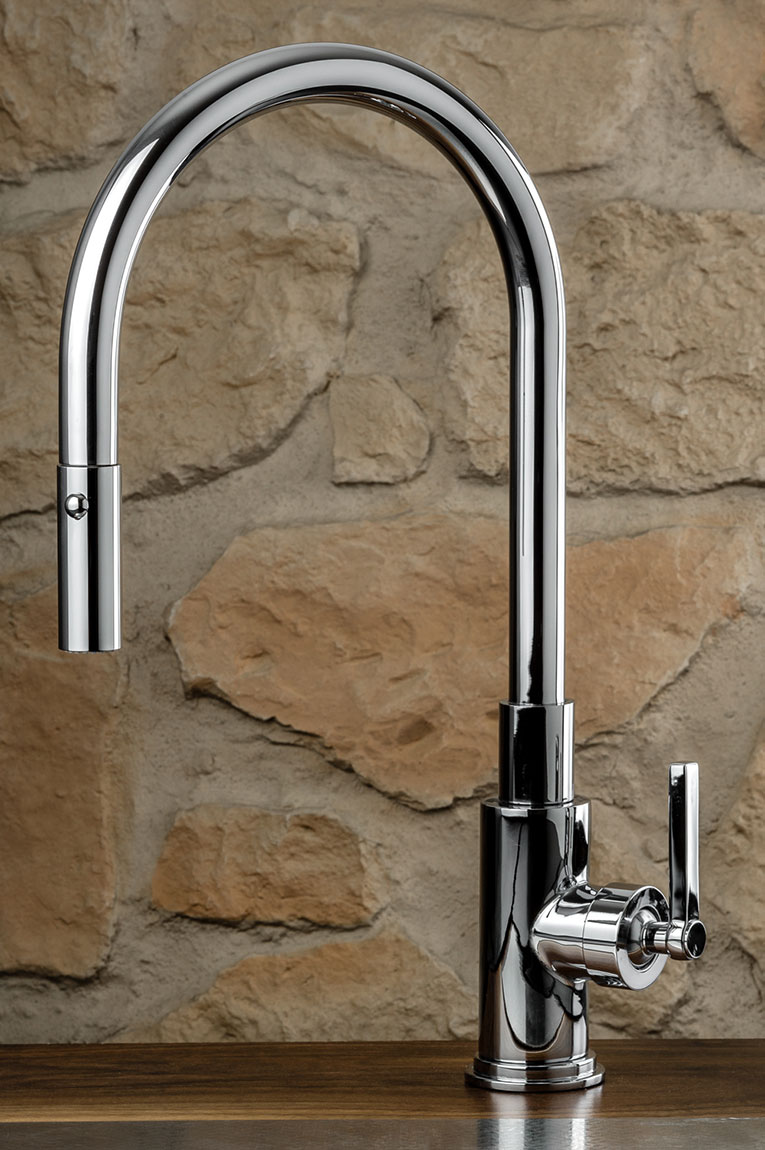 3430 Смеситель для мойки Pull-Down на одно отверстие с боковой душевой лейкой Nicolazzi Series Modern  - Вид №3