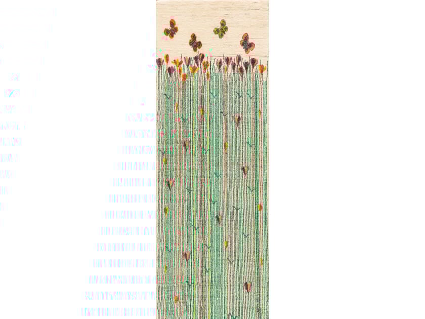 Шерстяной прямоугольный цветочный ковер Zollanvari BUTTERFLIES OVER A 'CROCUS' FLOWER MEADOW 8 RUNNER ARCH-00115548