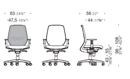 5 спиц ткань мягкий операционный стул ESTEL GROUP FIRST ARCH-00027449 - Вид №3