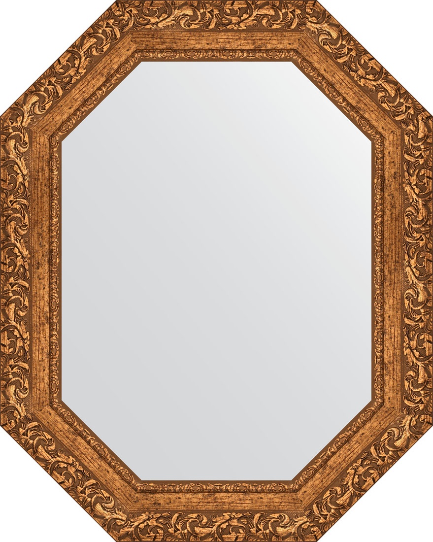 BY 7146 Зеркало в багетной раме - виньетка бронзовая 85 mm EVOFORM Octagon