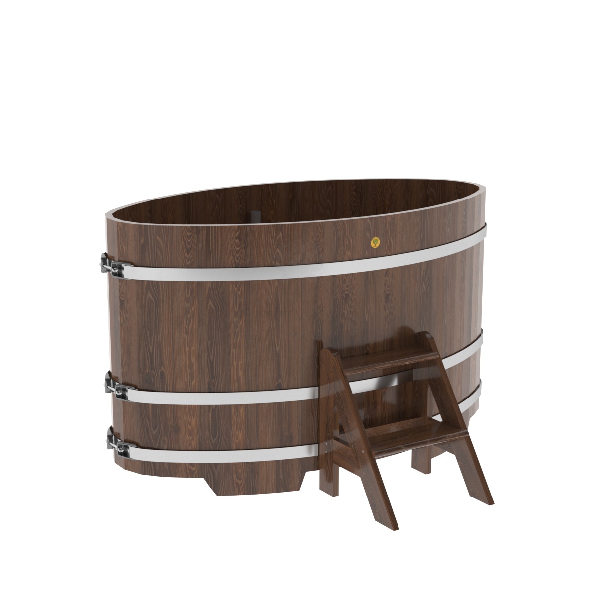 1290 Купель овальная из дуба 0,92х1,66х1,0 морёная Alyarus 