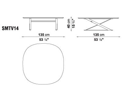 Квадратный низкий журнальный столик из МДФ Maxalto пафос ARCH-00051576 - Вид №1