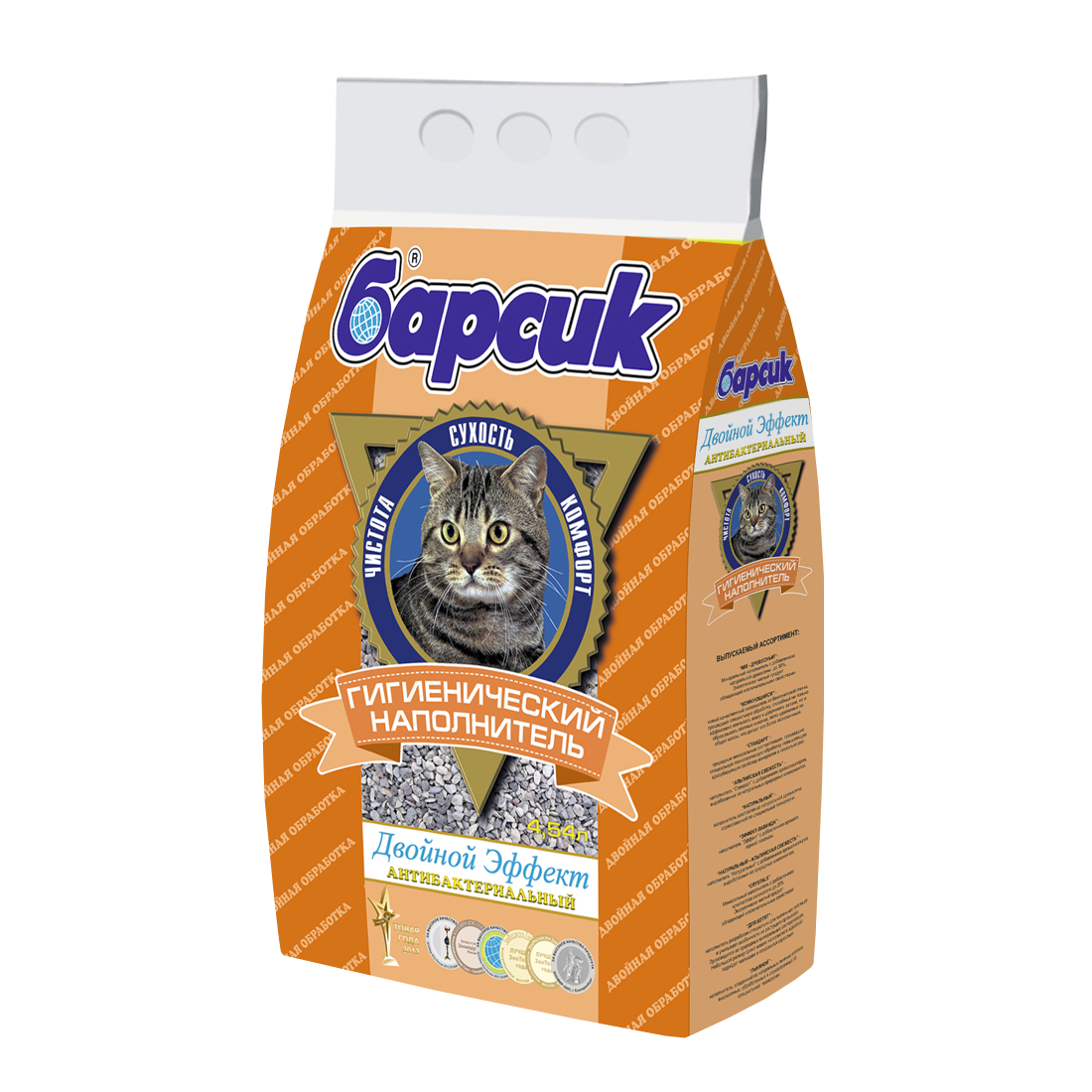 Т00020605 Наполнитель для кошачьего туалета Эффект гранулы 4,54л БАРСИК 